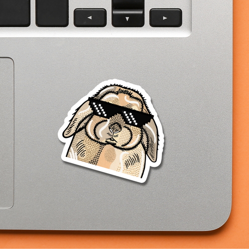 Cool Bunny Vinyl Sticker
