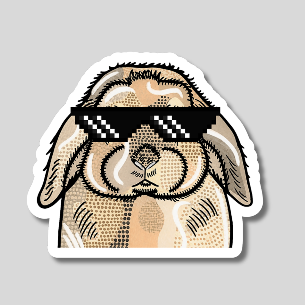 Cool Bunny Vinyl Sticker